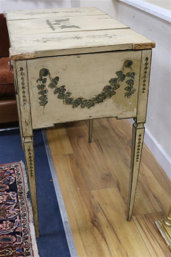 A French painted dressing table, 19th century W.81cm